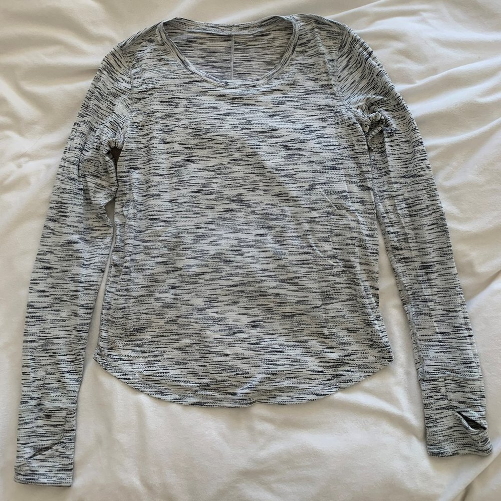 lululemon athletica - Swiftly Tech Relaxed Long-Sleeve Shirt - Size 4 Grey/White